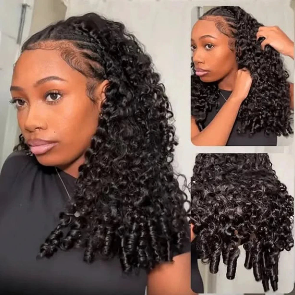 Burmese Curly Human Hair Half Wig