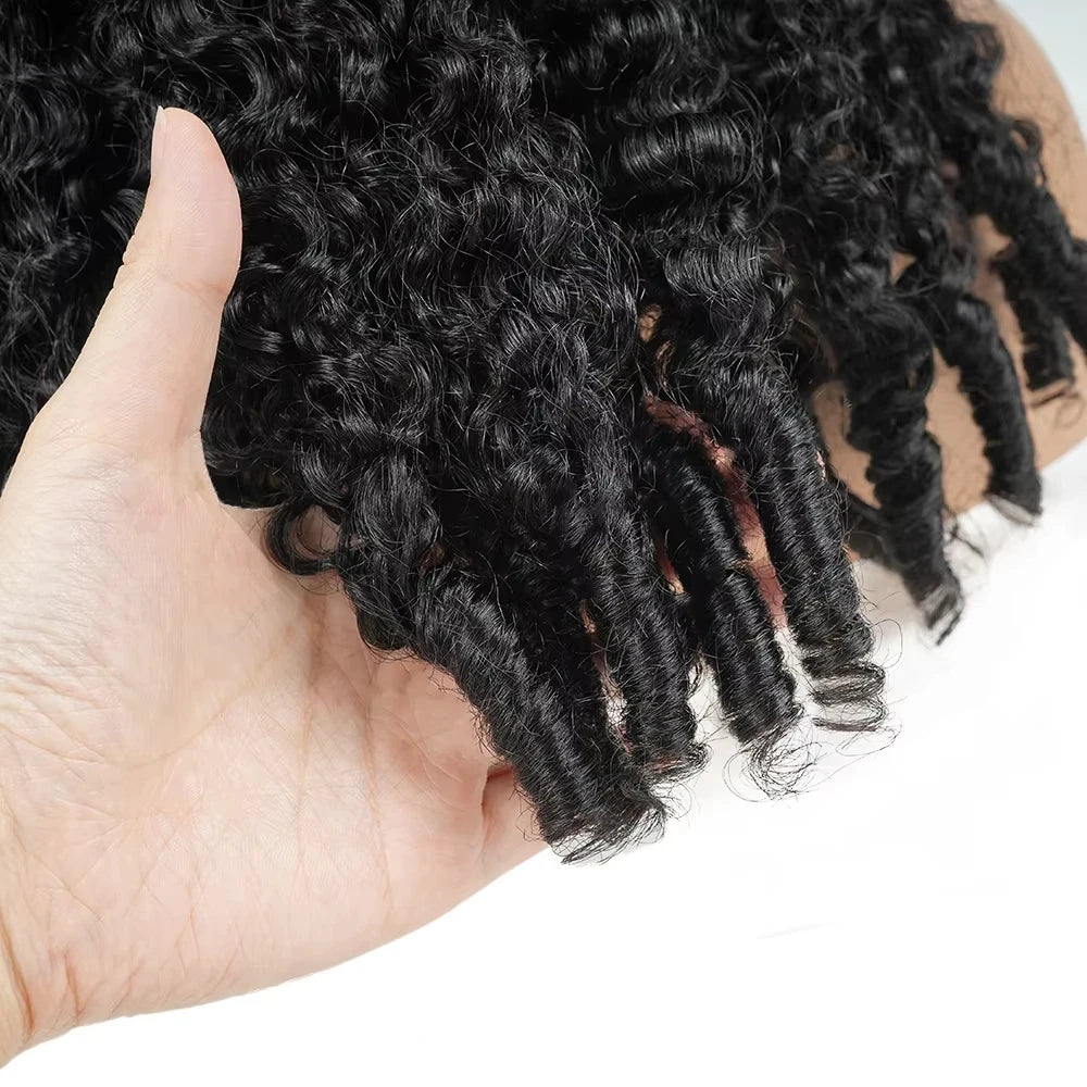 Burmese Curly Human Hair Half Wig
