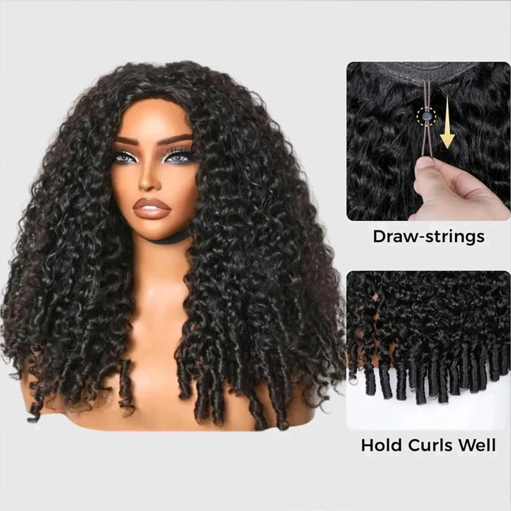 Burmese Curly Human Hair Half Wig