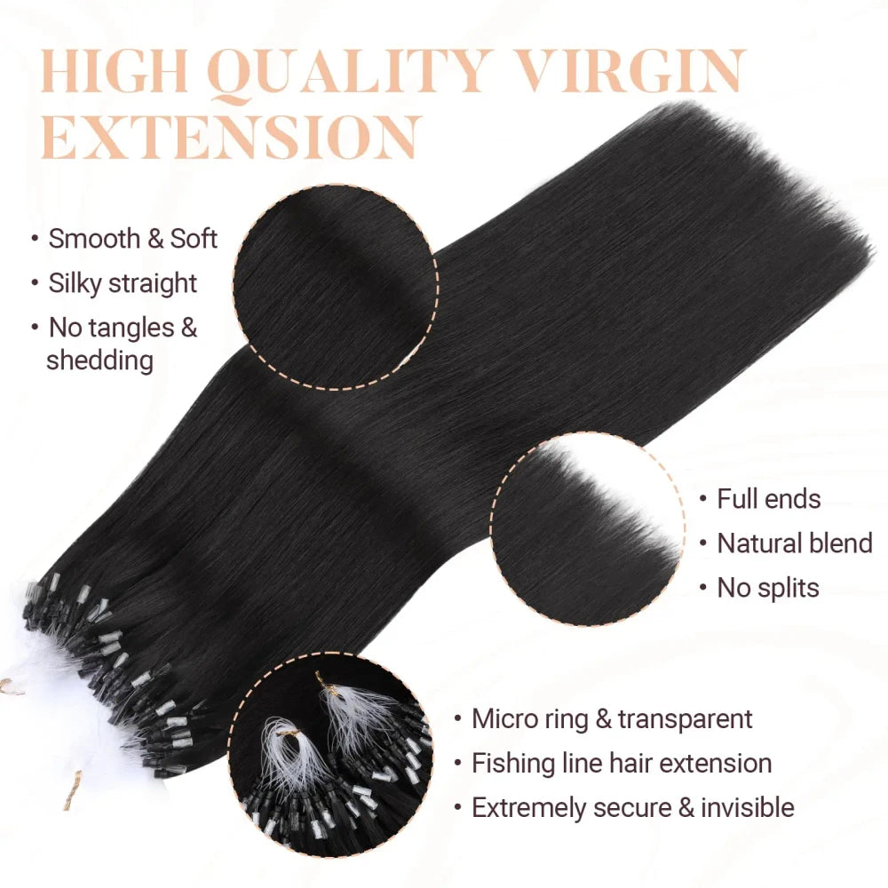 Straight Micro Loop Human Hair Extension