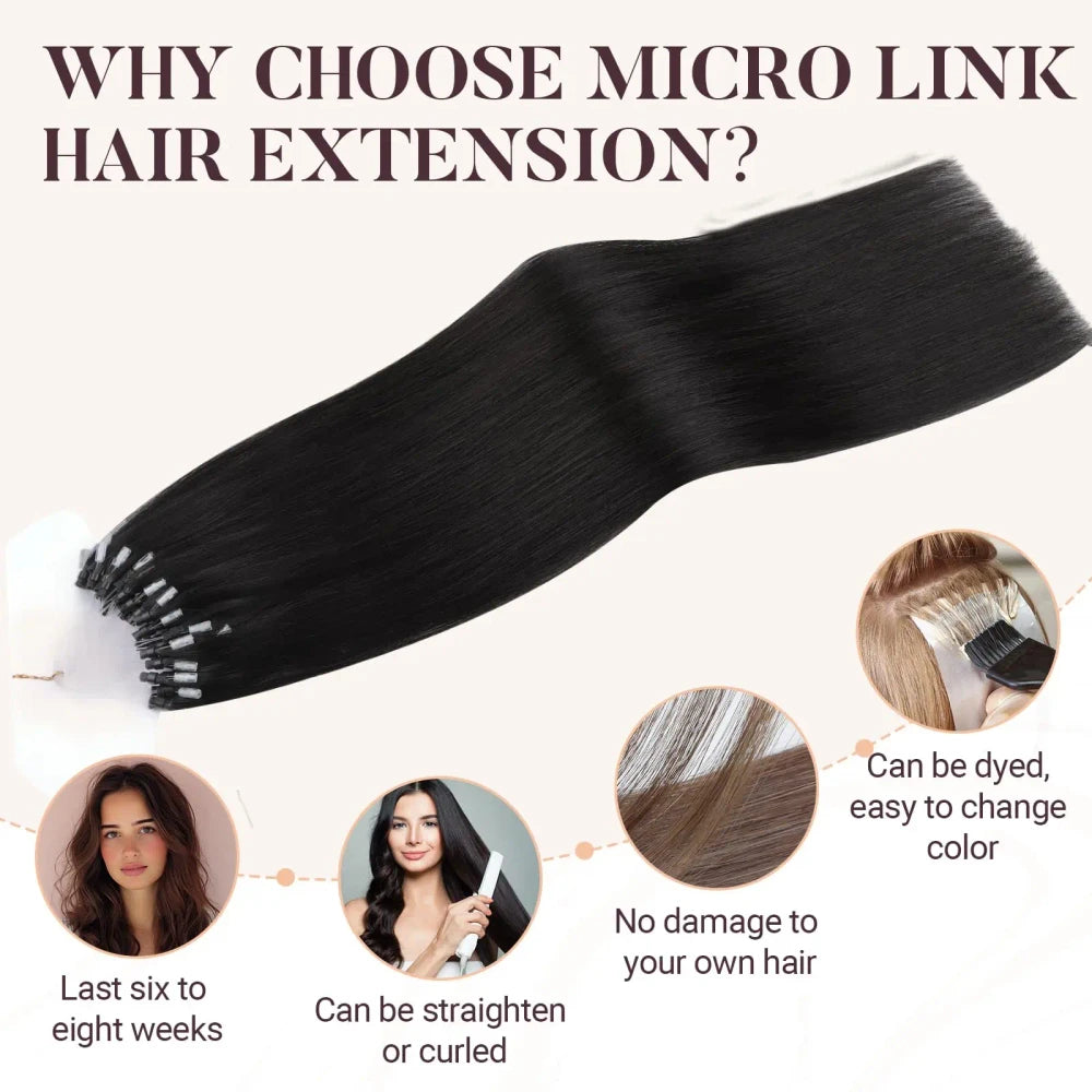 Straight Micro Loop Human Hair Extension