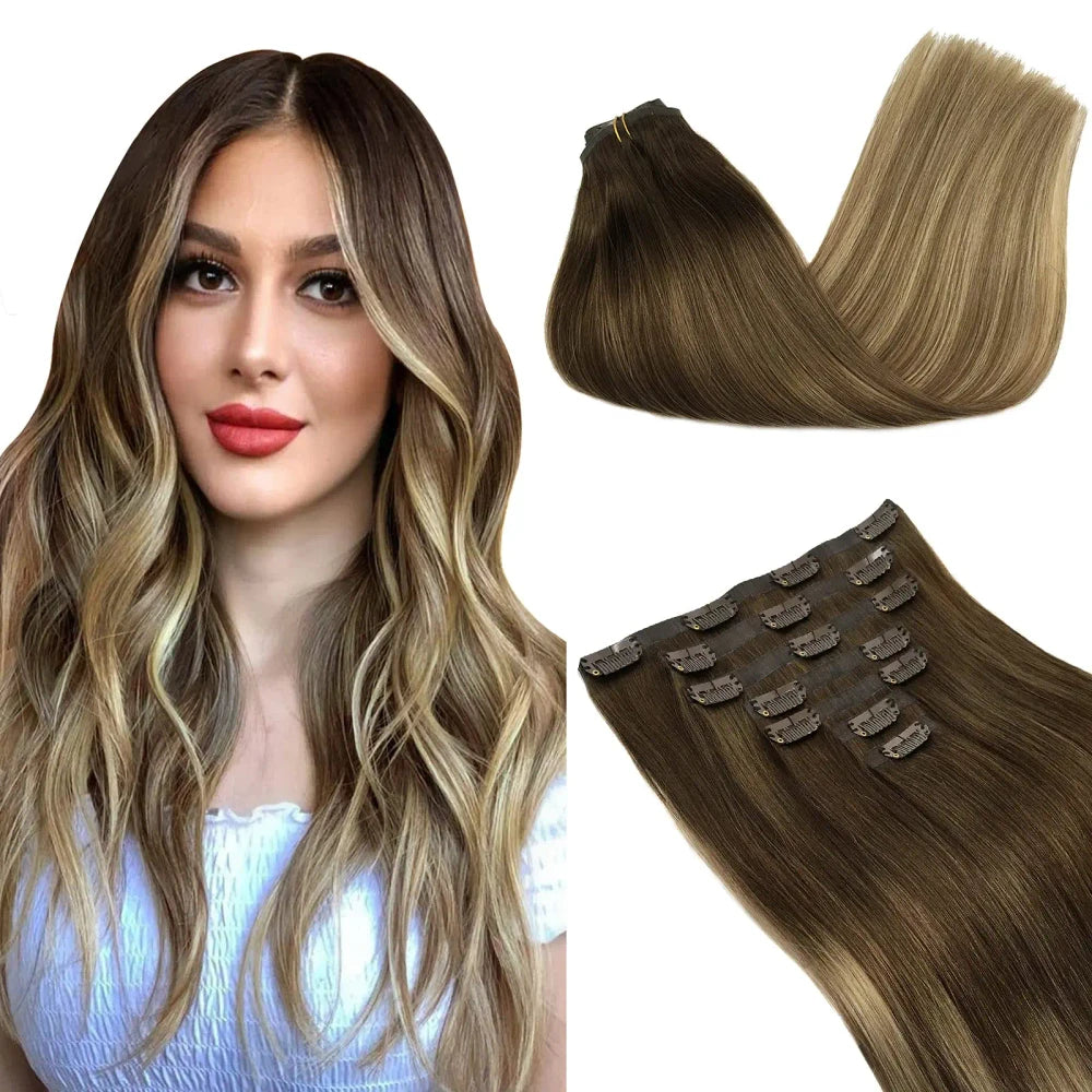 Human Hair Clip In Extensions
